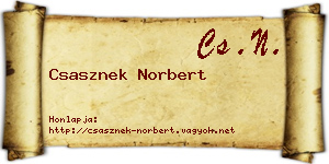 Csasznek Norbert névjegykártya
